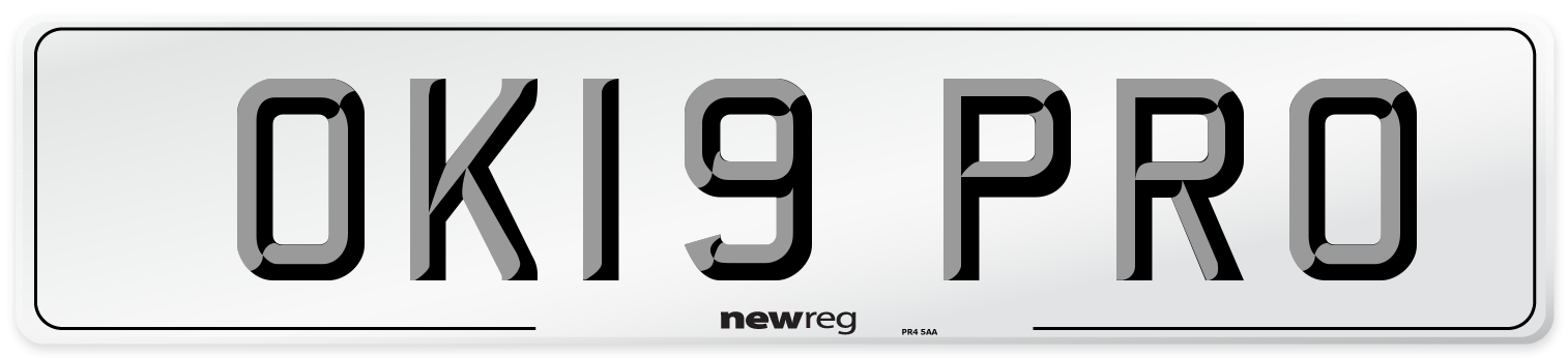 OK19 PRO Number Plate from New Reg